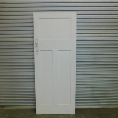 Original 3 Panel Timber Door 805mm wide x 2025mm high, 6g