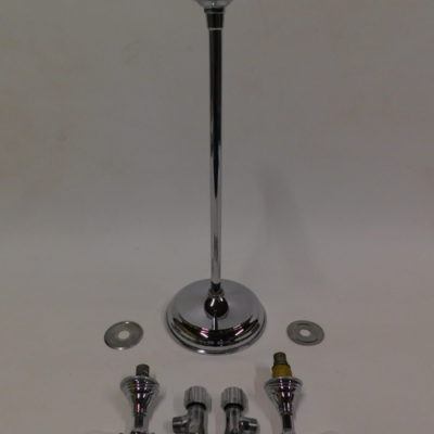 Old English Style Shower Set Porcelain Taps and Round Shower Rose, 4n