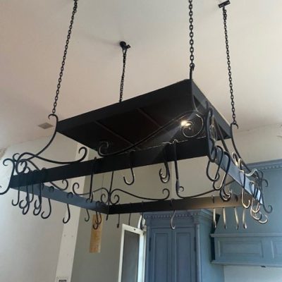 Iron French Country Style Kitchen Utensil Pot Hanging Rack Holder, 9g