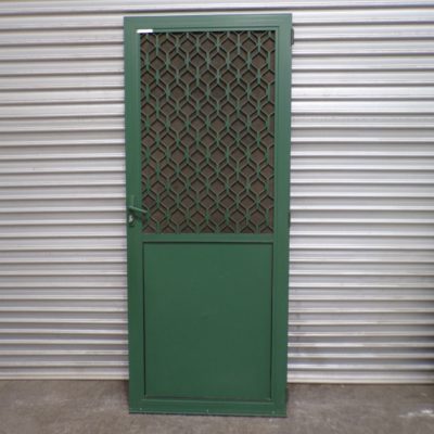 Green Aluminium Security Door 810mm wide x 1990m high, 8o