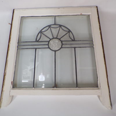 Original Art Deco Leadlight Sash Window Pane 605mm wide, 3x