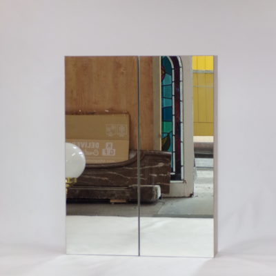 Bathroom Shaving Cabinet Timber Veneer with 2 Mirrored Doors, 9c