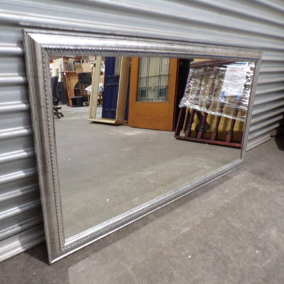Rectangle Silver Mirror with Decorative Frame, 2h