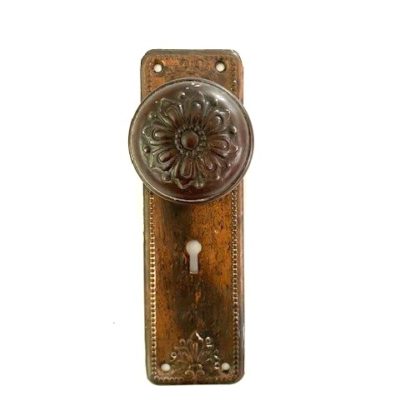 Original Antique Copper Door Handle with Internal Mechanism, 1c