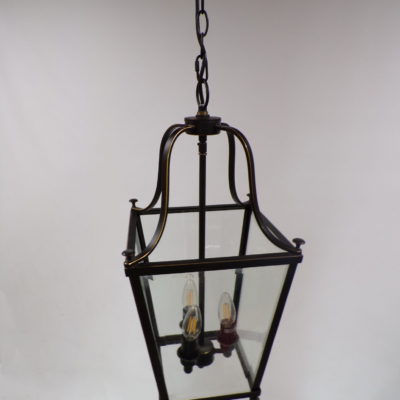 Montana 3 Light Bronze Glass Lantern Pendant , 4v