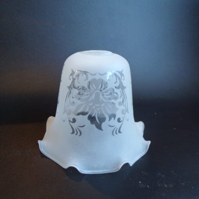 Victorian Light Shade with Etched Glass and Frilled Rim, 5p