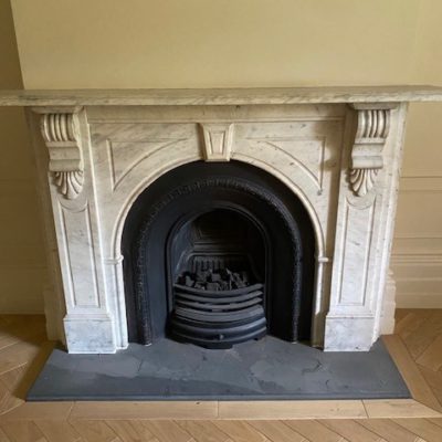Victorian Arched Carrara Marble Fireplace Surround 6a