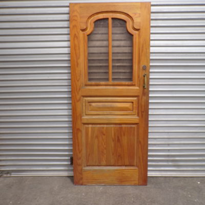External Door with Arched Smokey Glass Feature 810mm wide, 16c