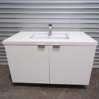 Wall Hung Bathroom Vanity with Stone Top 1000mm wide, 6v