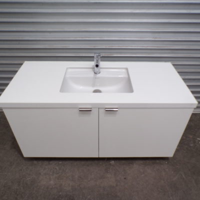 Wall Hung Bathroom Vanity with Stone Top 1200mm wide, 6v