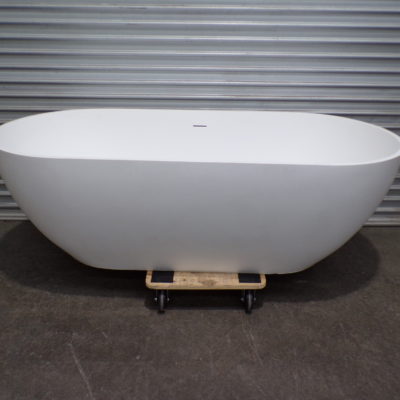 Stone Freestanding Bath Matt White, d1
