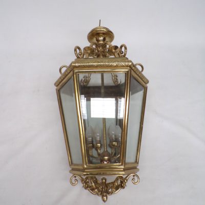 Brass and Bevelled Glass Grand Entrance Hall Light, 5t