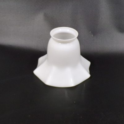 Milk Glass Shade with Frilled Rim, 125mm High x 180mm Diameter, Rh1