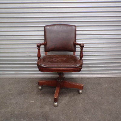 Vintage Leather Office Chair, Rh1