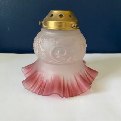 Vintage Ruby Frilled Glass Shade, 6g