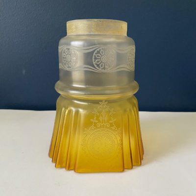 Vintage Victorian Amber Glass Shade, Rh1